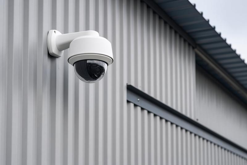 CCTV dome camera on an industrial building in Stockport